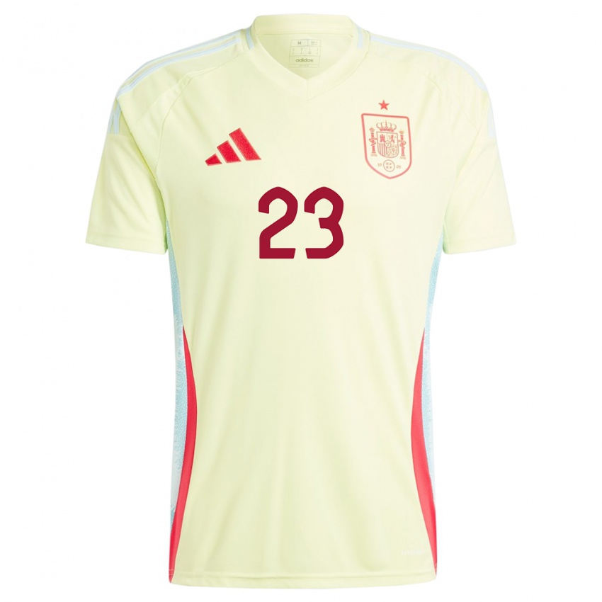 Gyermek Spanyolország Misa Rodriguez #23 Sárga Idegenbeli Jersey 24-26 Mez Póló Ing