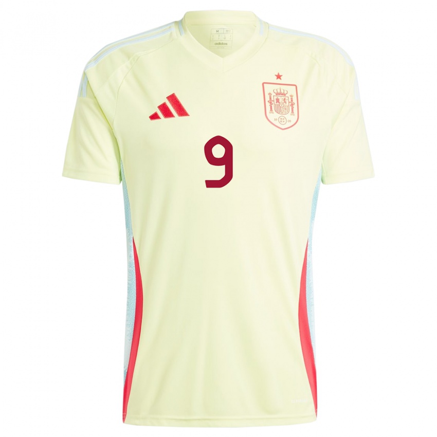 Gyermek Spanyolország Alvaro Gines #9 Sárga Idegenbeli Jersey 24-26 Mez Póló Ing