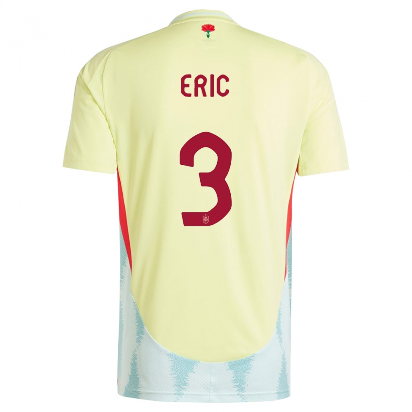 Gyermek Spanyolország Eric Garcia #3 Sárga Idegenbeli Jersey 24-26 Mez Póló Ing