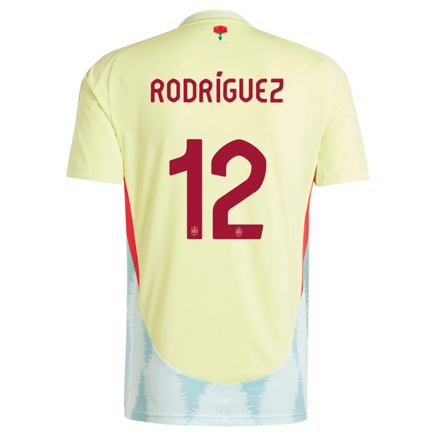 Gyermek Spanyolország Lucia Rodriguez #12 Sárga Idegenbeli Jersey 24-26 Mez Póló Ing