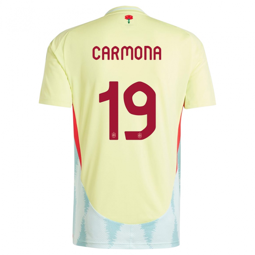 Gyermek Spanyolország Olga Carmona #19 Sárga Idegenbeli Jersey 24-26 Mez Póló Ing