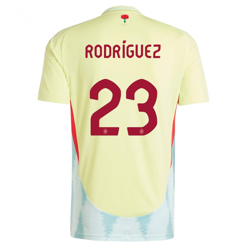 Gyermek Spanyolország Misa Rodriguez #23 Sárga Idegenbeli Jersey 24-26 Mez Póló Ing