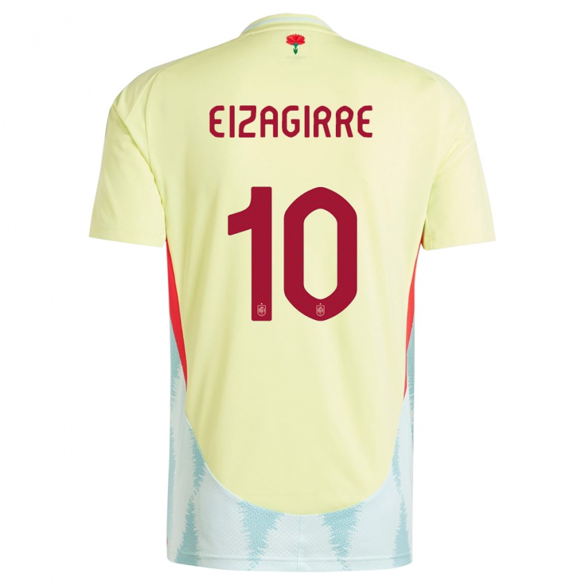 Gyermek Spanyolország Nerea Eizagirre #10 Sárga Idegenbeli Jersey 24-26 Mez Póló Ing