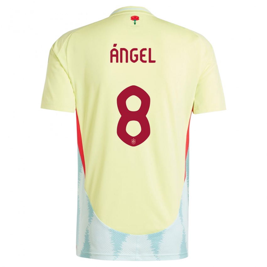 Gyermek Spanyolország Manuel Angel #8 Sárga Idegenbeli Jersey 24-26 Mez Póló Ing