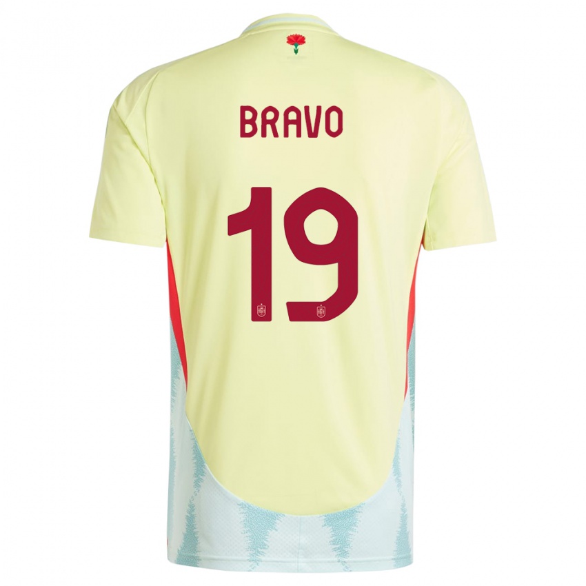 Gyermek Spanyolország Iker Bravo #19 Sárga Idegenbeli Jersey 24-26 Mez Póló Ing