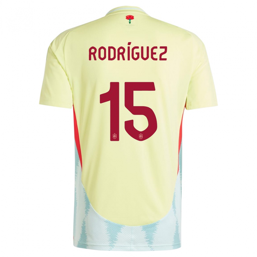 Gyermek Spanyolország Dani Rodriguez #15 Sárga Idegenbeli Jersey 24-26 Mez Póló Ing