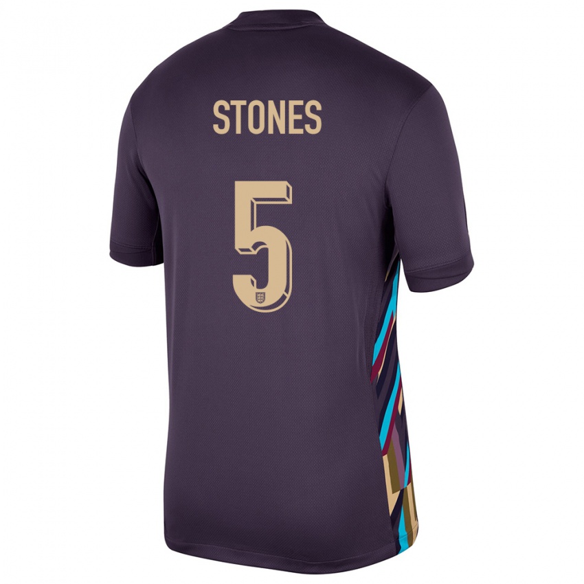 Gyermek Anglia John Stones #5 Sötét Mazsola Idegenbeli Jersey 24-26 Mez Póló Ing