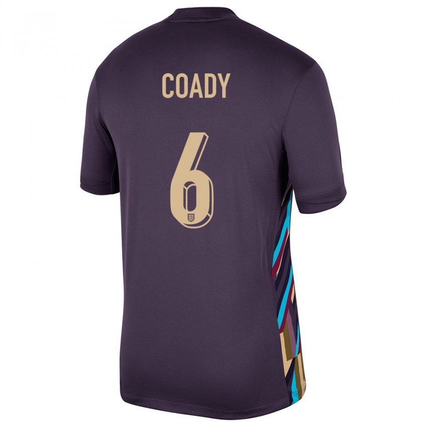 Gyermek Anglia Conor Coady #6 Sötét Mazsola Idegenbeli Jersey 24-26 Mez Póló Ing