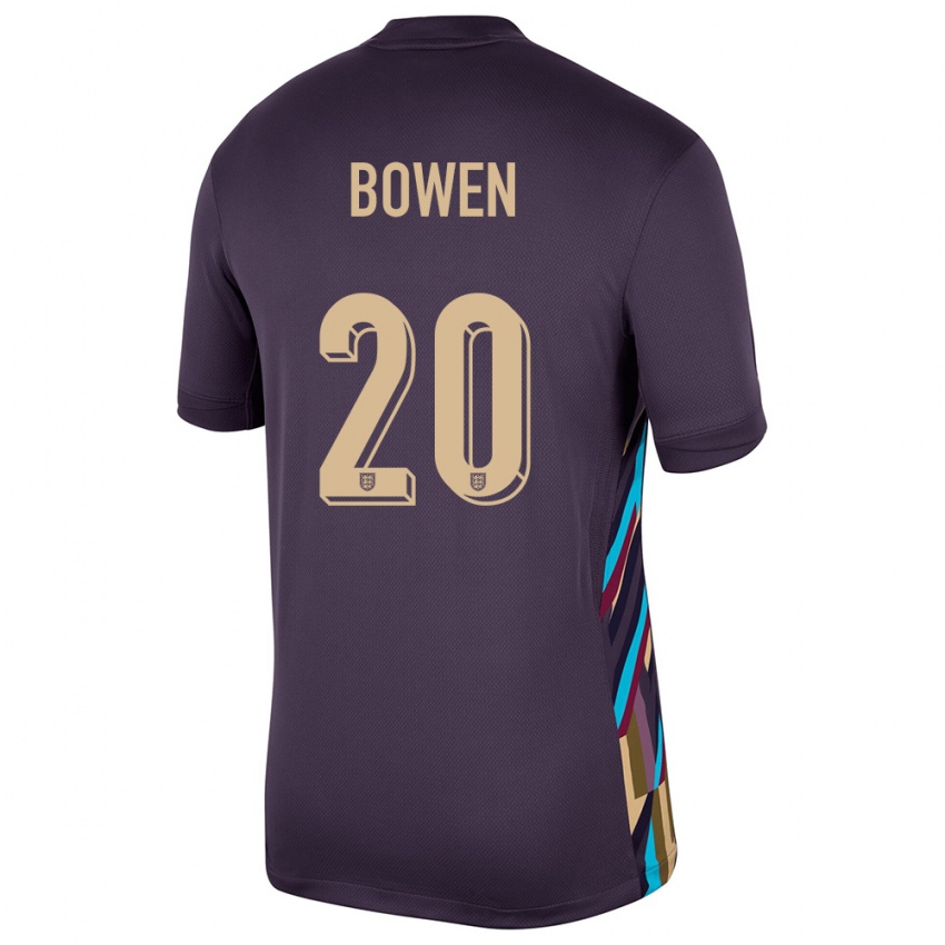 Gyermek Anglia Jarrod Bowen #20 Sötét Mazsola Idegenbeli Jersey 24-26 Mez Póló Ing