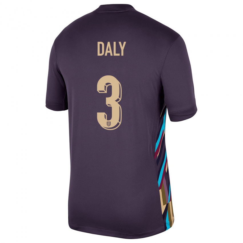 Gyermek Anglia Rachel Daly #3 Sötét Mazsola Idegenbeli Jersey 24-26 Mez Póló Ing