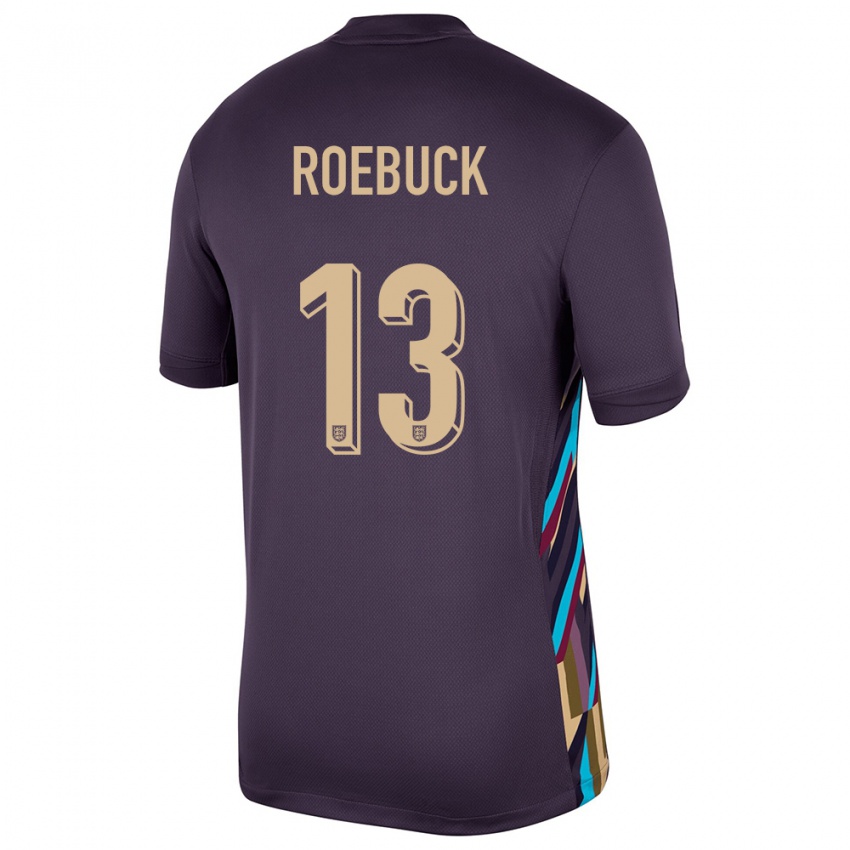 Gyermek Anglia Ellie Roebuck #13 Sötét Mazsola Idegenbeli Jersey 24-26 Mez Póló Ing