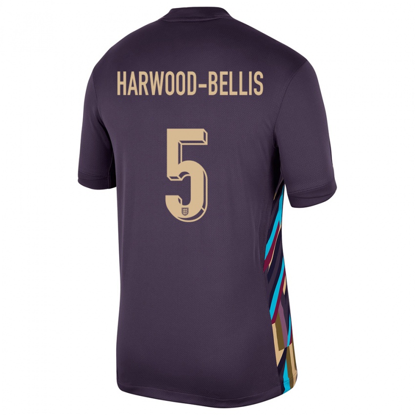 Gyermek Anglia Taylor Harwood Bellis #5 Sötét Mazsola Idegenbeli Jersey 24-26 Mez Póló Ing