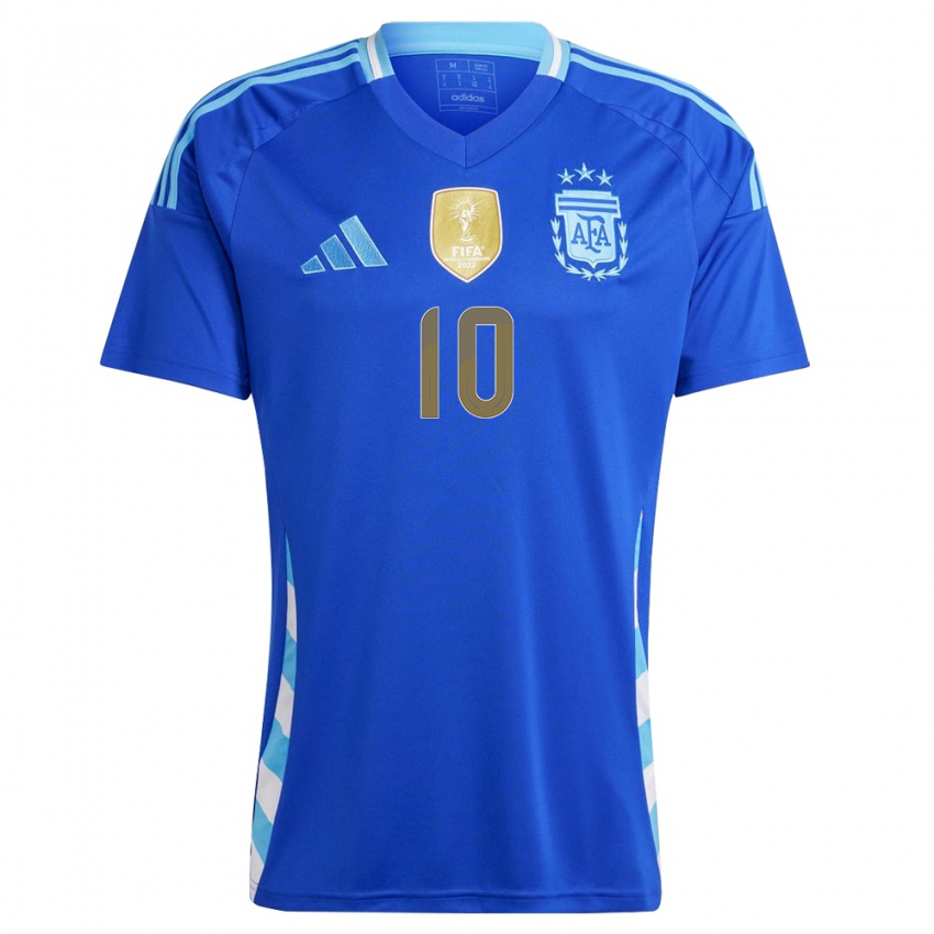 Gyermek Argentína Tiago Geralnik #10 Kék Idegenbeli Jersey 24-26 Mez Póló Ing