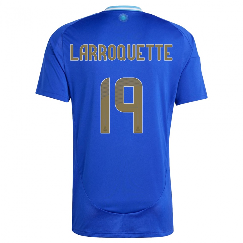 Gyermek Argentína Mariana Larroquette #19 Kék Idegenbeli Jersey 24-26 Mez Póló Ing