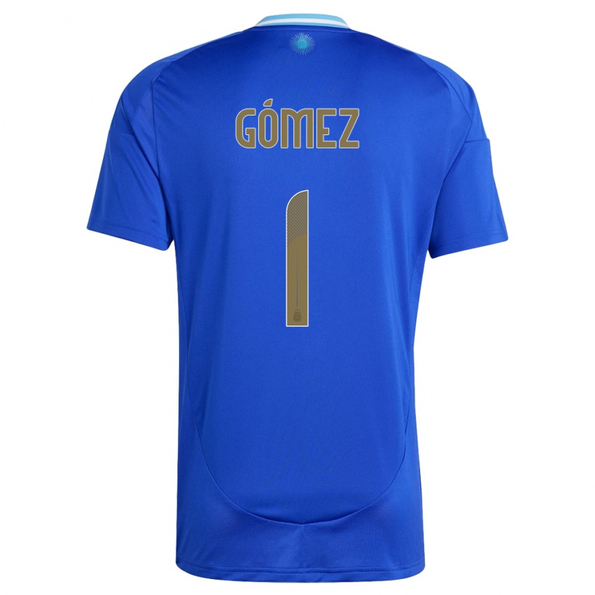 Gyermek Argentína Francisco Gomez #1 Kék Idegenbeli Jersey 24-26 Mez Póló Ing