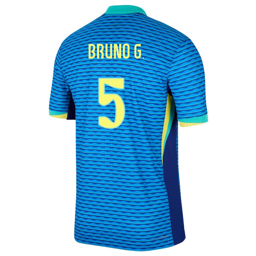 Gyermek Brazília Bruno Guimaraes #5 Kék Idegenbeli Jersey 24-26 Mez Póló Ing