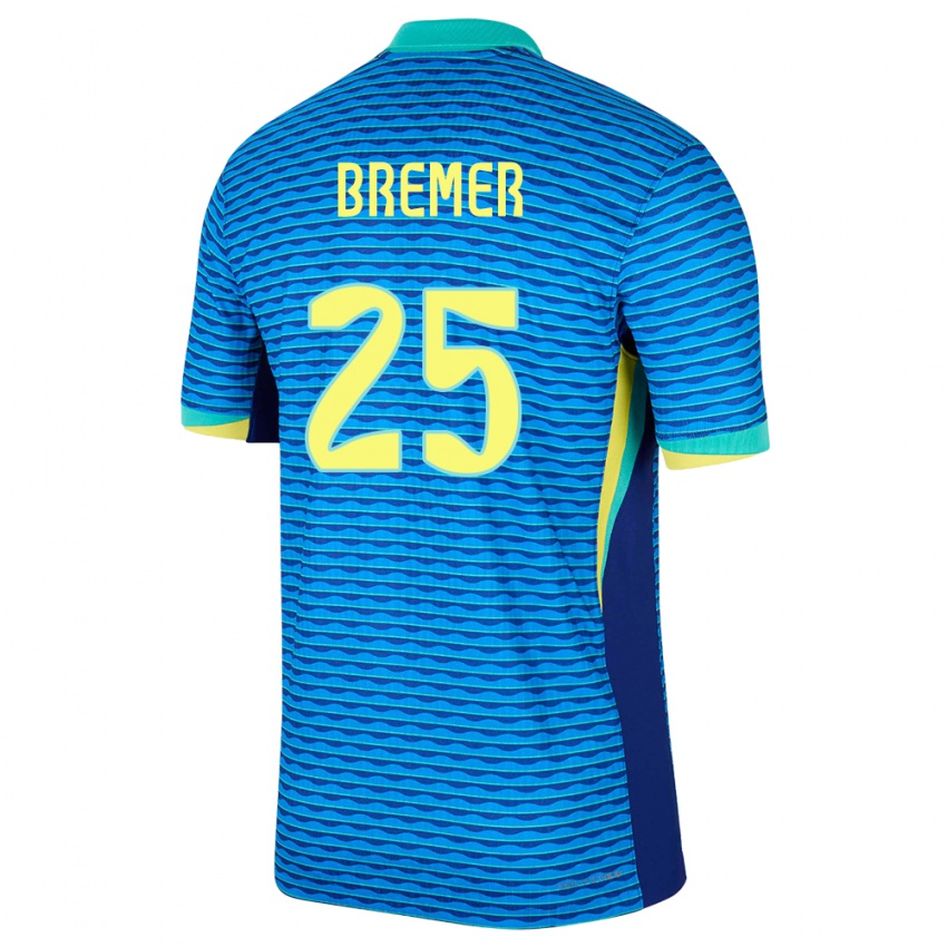 Gyermek Brazília Bremer #25 Kék Idegenbeli Jersey 24-26 Mez Póló Ing