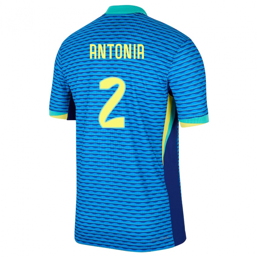 Gyermek Brazília Antonia #2 Kék Idegenbeli Jersey 24-26 Mez Póló Ing