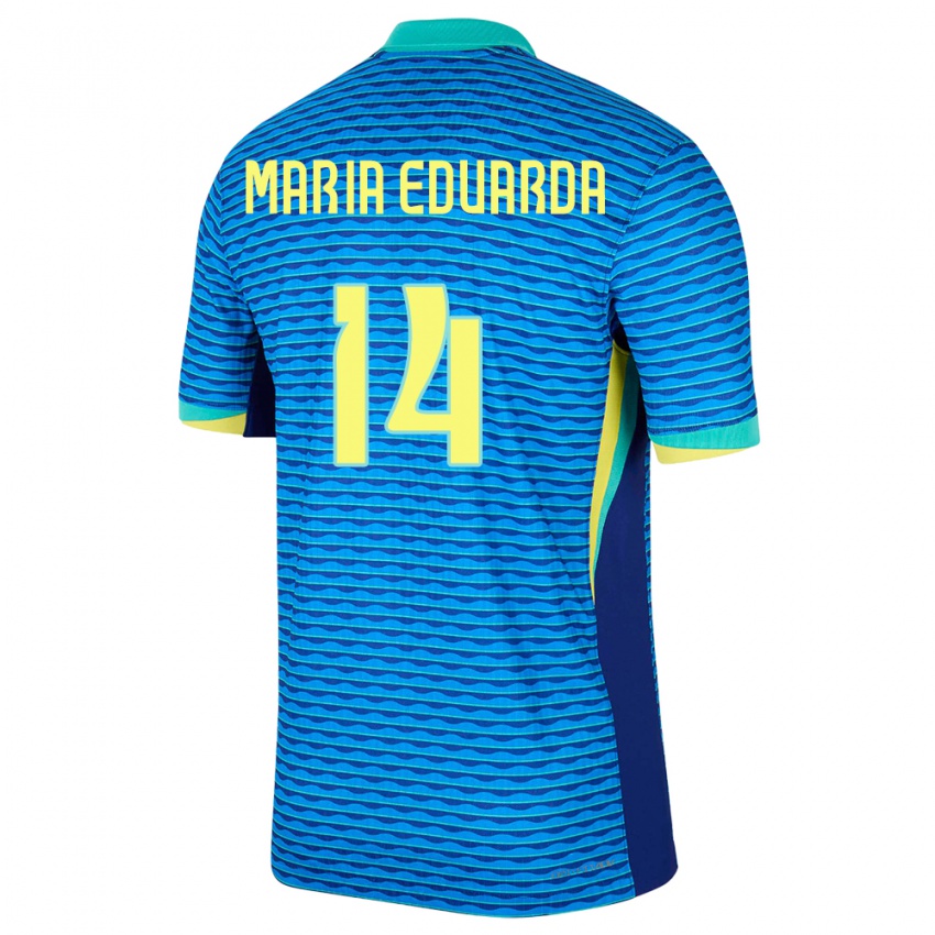 Gyermek Brazília Maria Eduarda #14 Kék Idegenbeli Jersey 24-26 Mez Póló Ing