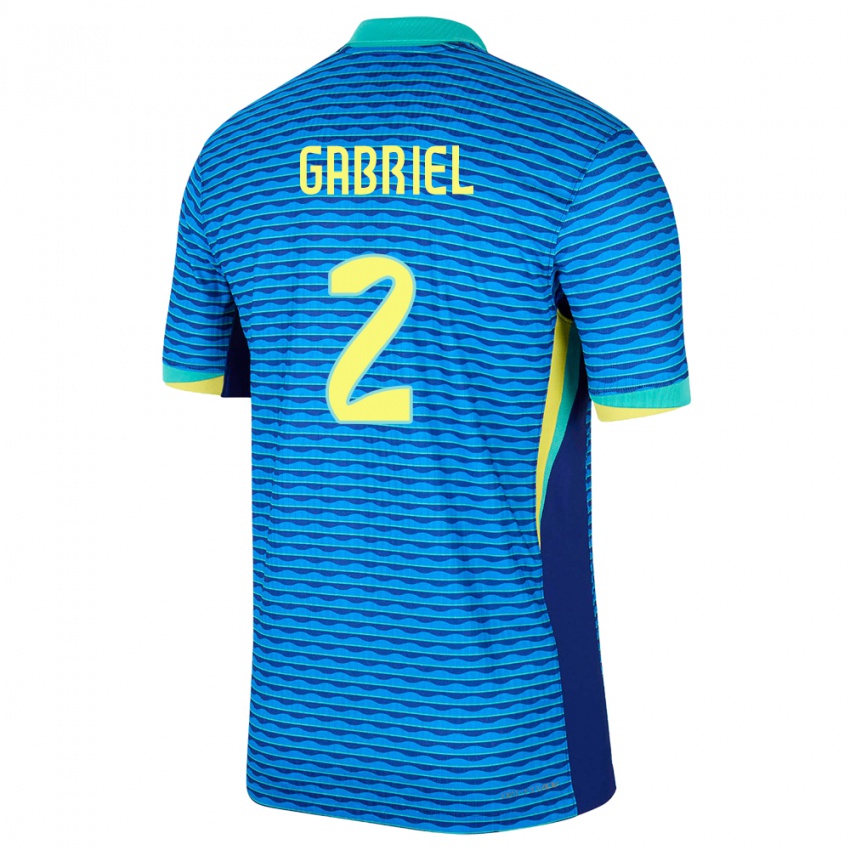 Gyermek Brazília Victor Gabriel #2 Kék Idegenbeli Jersey 24-26 Mez Póló Ing