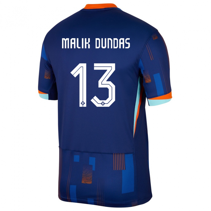 Gyermek Hollandia Noa Malik Dundas #13 Kék Idegenbeli Jersey 24-26 Mez Póló Ing