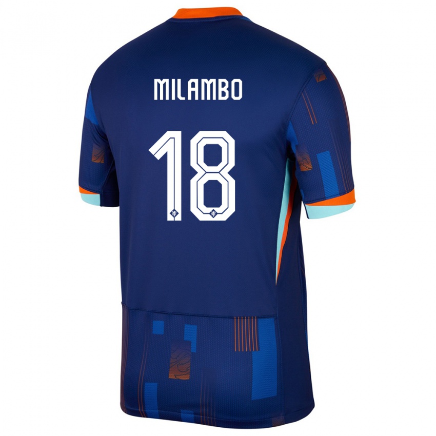 Gyermek Hollandia Antoni Milambo #18 Kék Idegenbeli Jersey 24-26 Mez Póló Ing