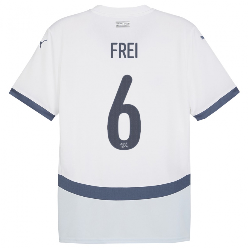 Gyermek Svájc Fabian Frei #6 Fehér Idegenbeli Jersey 24-26 Mez Póló Ing