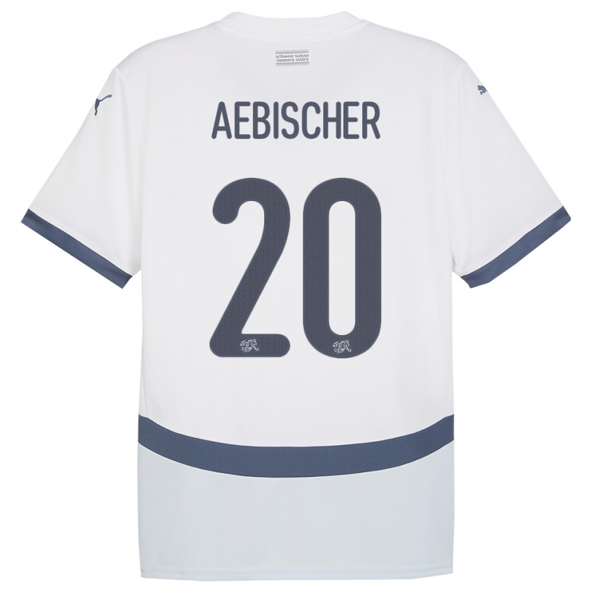 Gyermek Svájc Michel Aebischer #20 Fehér Idegenbeli Jersey 24-26 Mez Póló Ing