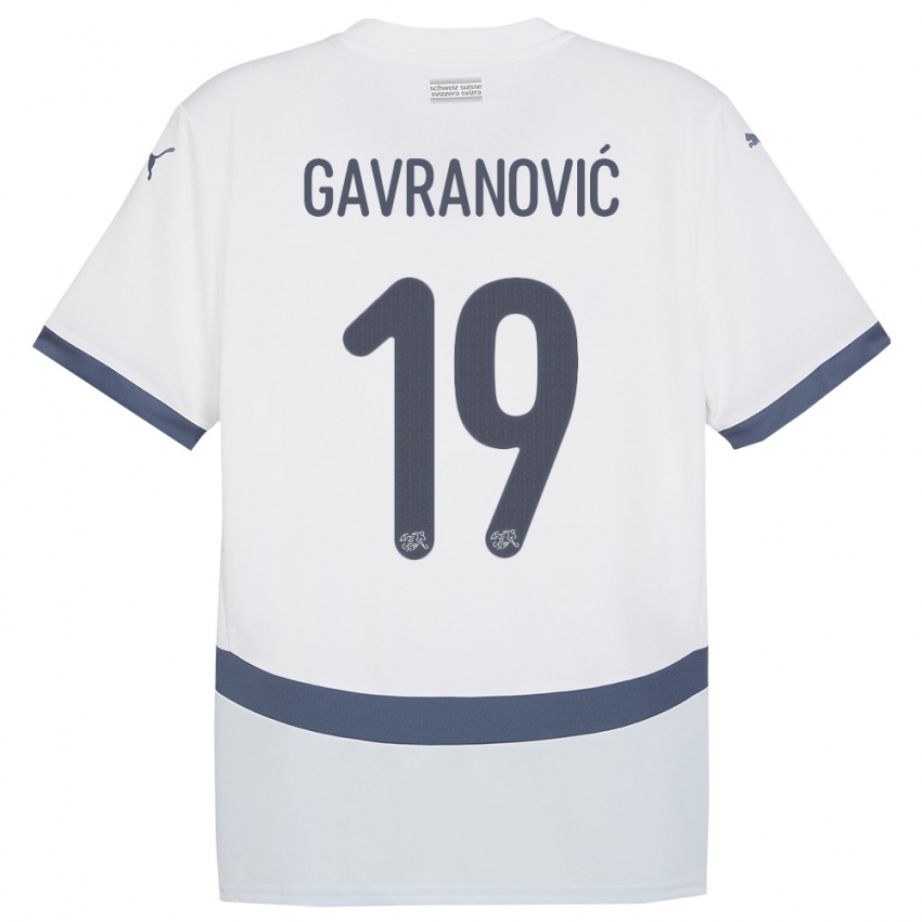 Gyermek Svájc Mario Gavranovic #19 Fehér Idegenbeli Jersey 24-26 Mez Póló Ing