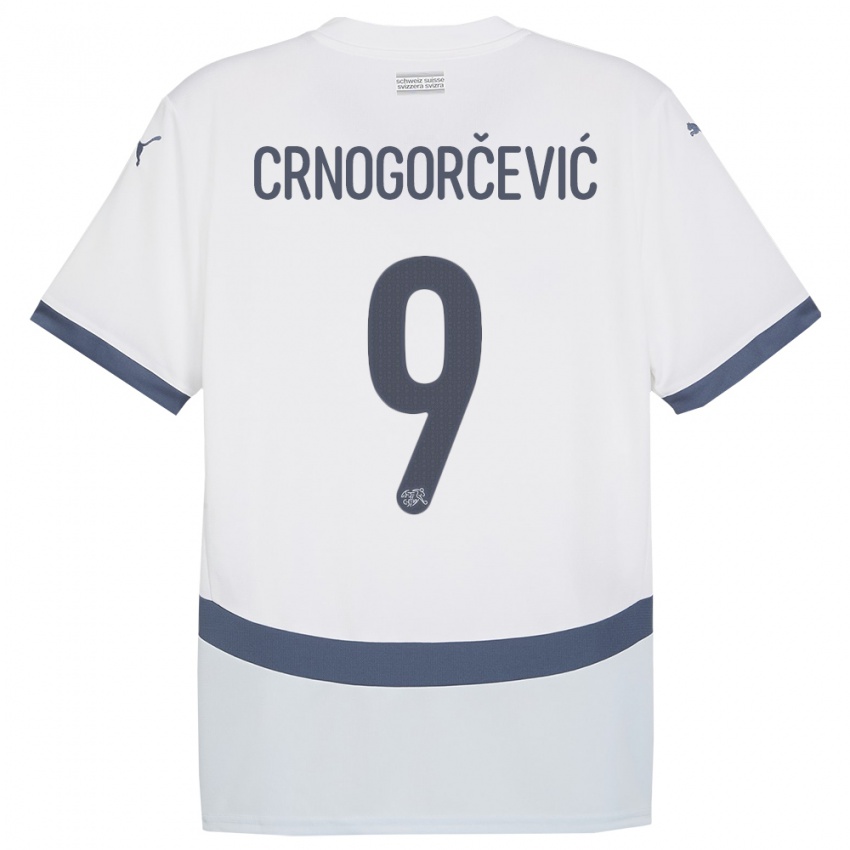 Gyermek Svájc Ana Maria Crnogorcevic #9 Fehér Idegenbeli Jersey 24-26 Mez Póló Ing