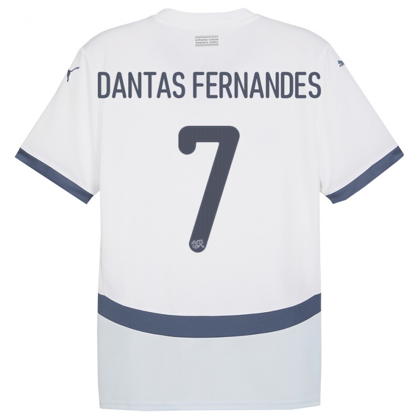 Gyermek Svájc Ronaldo Dantas Fernandes #7 Fehér Idegenbeli Jersey 24-26 Mez Póló Ing