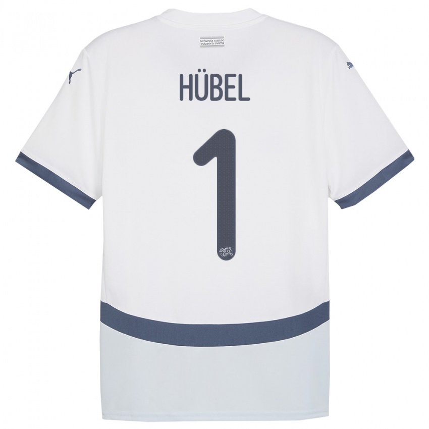 Gyermek Svájc Marvin Hubel #1 Fehér Idegenbeli Jersey 24-26 Mez Póló Ing