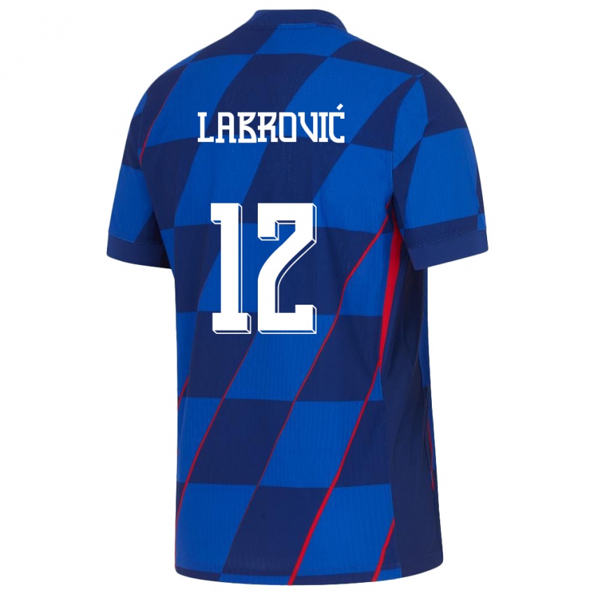 Gyermek Horvátország Nediljko Labrovic #12 Kék Idegenbeli Jersey 24-26 Mez Póló Ing