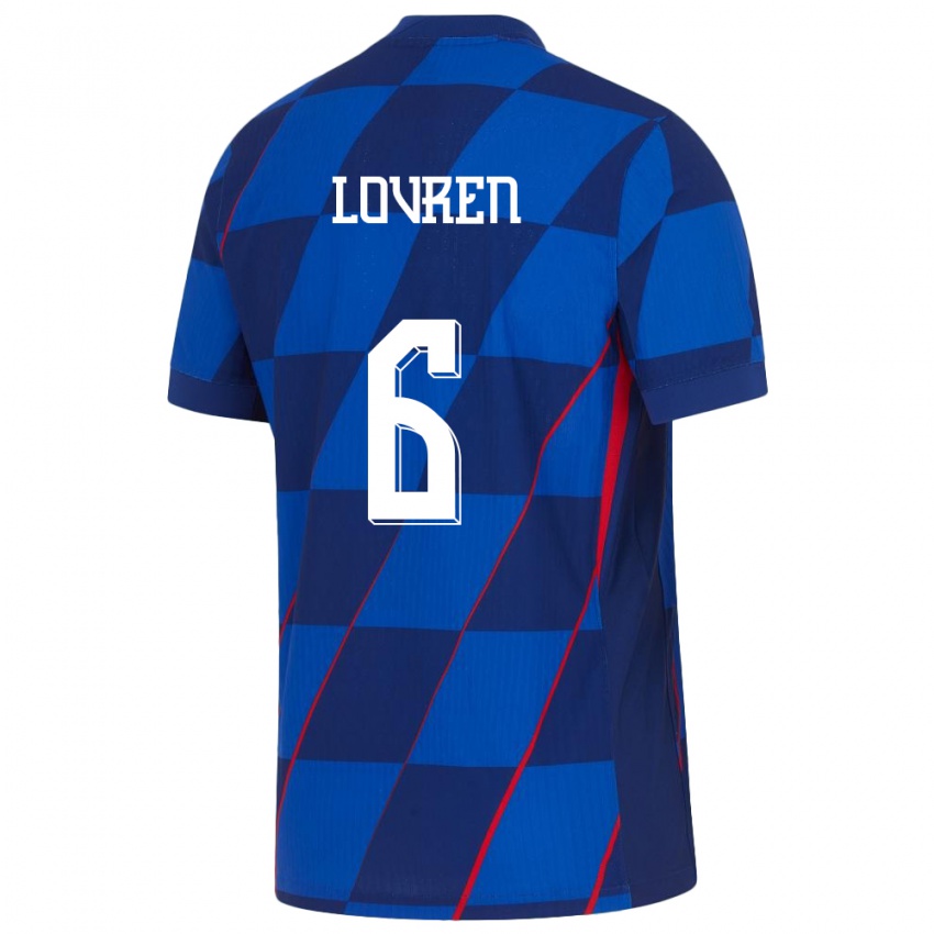 Gyermek Horvátország Dejan Lovren #6 Kék Idegenbeli Jersey 24-26 Mez Póló Ing