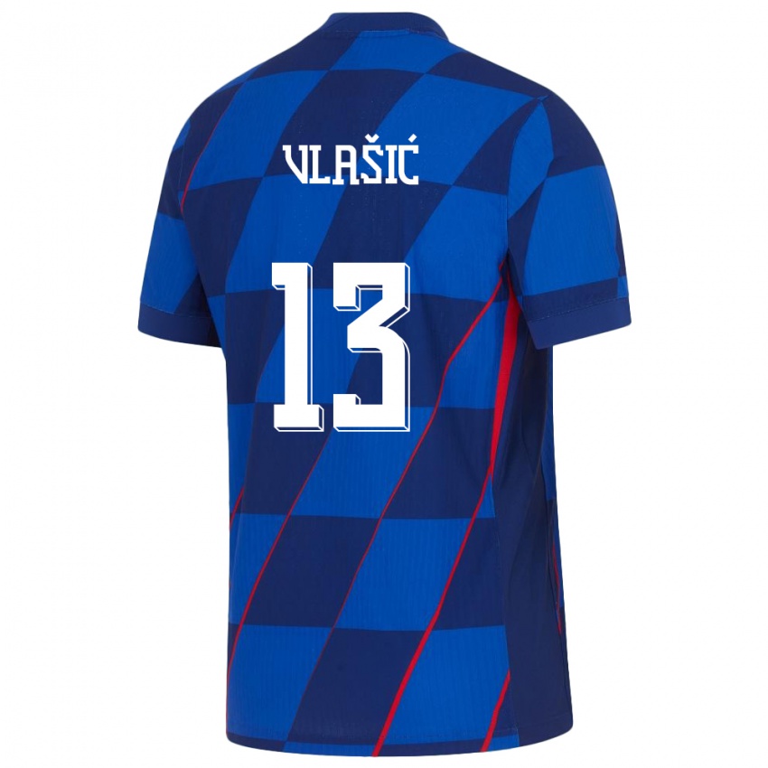 Gyermek Horvátország Nikola Vlasic #13 Kék Idegenbeli Jersey 24-26 Mez Póló Ing