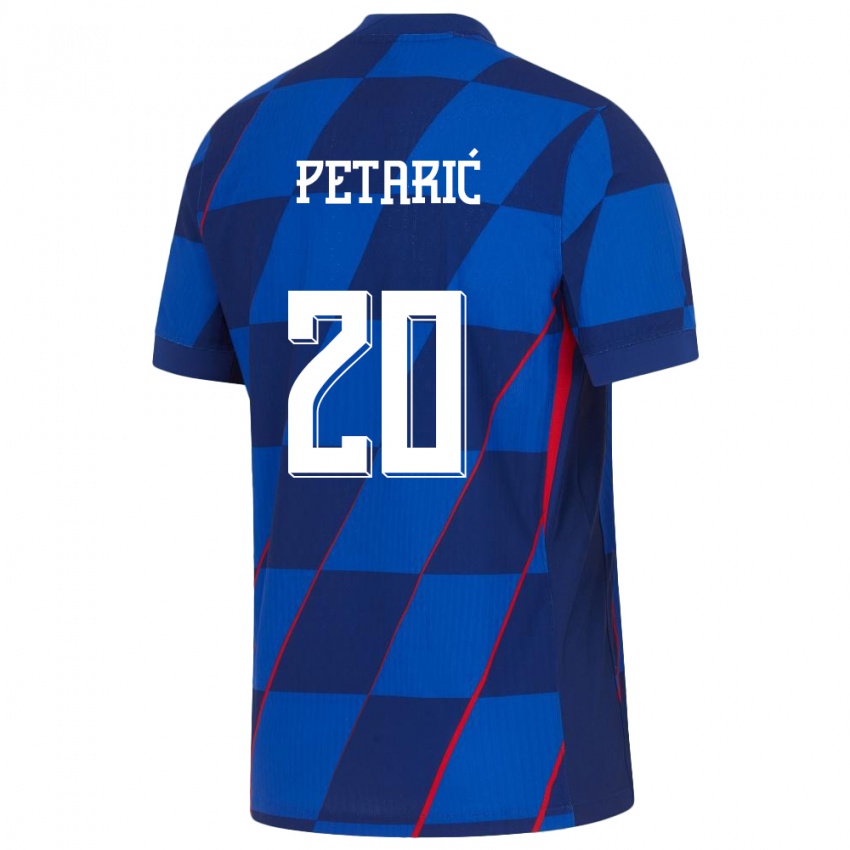 Gyermek Horvátország Nika Petaric #20 Kék Idegenbeli Jersey 24-26 Mez Póló Ing