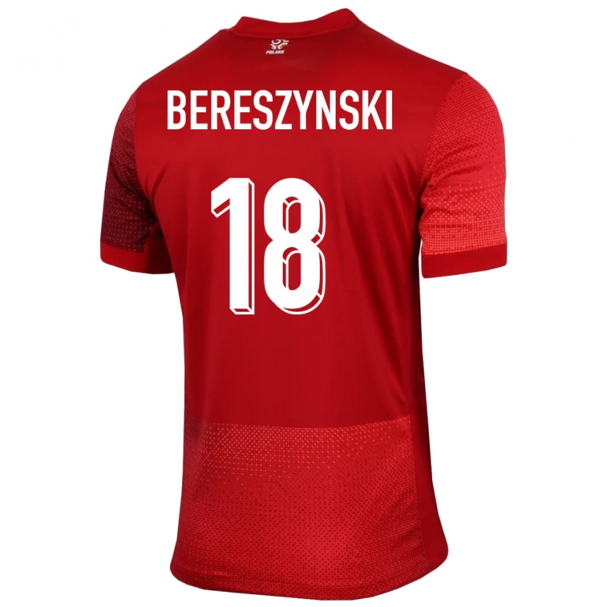 Gyermek Lengyelország Bartosz Bereszynski #18 Piros Idegenbeli Jersey 24-26 Mez Póló Ing