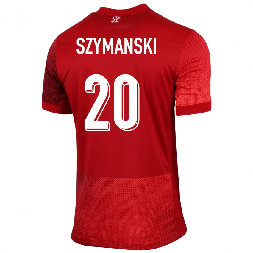 Gyermek Lengyelország Sebastian Szymanski #20 Piros Idegenbeli Jersey 24-26 Mez Póló Ing