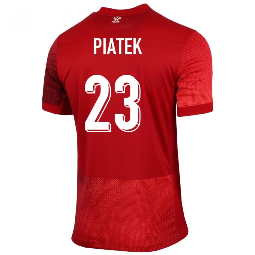 Gyermek Lengyelország Krzysztof Piatek #23 Piros Idegenbeli Jersey 24-26 Mez Póló Ing