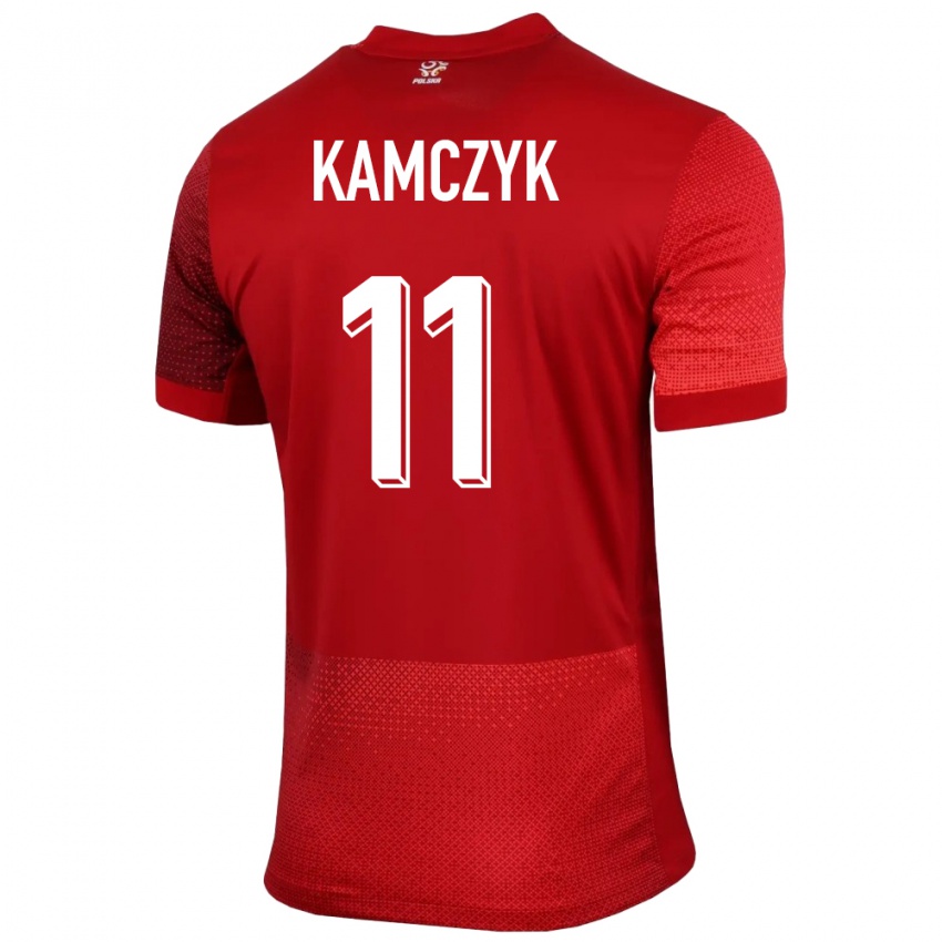 Gyermek Lengyelország Ewelina Kamczyk #11 Piros Idegenbeli Jersey 24-26 Mez Póló Ing