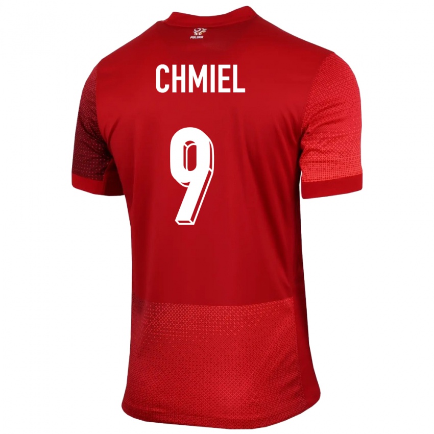 Gyermek Lengyelország George Chmiel #9 Piros Idegenbeli Jersey 24-26 Mez Póló Ing