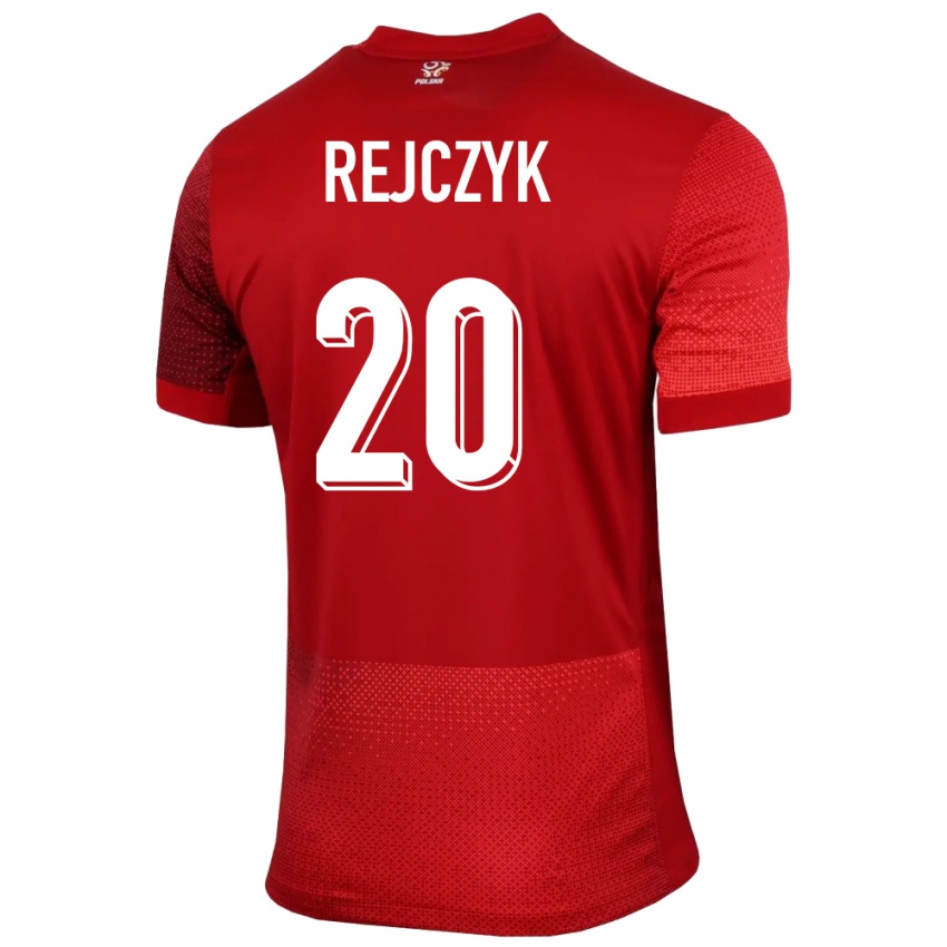 Gyermek Lengyelország Filip Rejczyk #20 Piros Idegenbeli Jersey 24-26 Mez Póló Ing