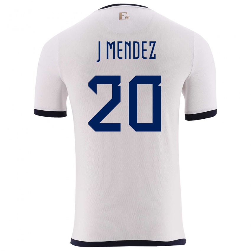 Gyermek Ecuador Jhegson Mendez #20 Fehér Idegenbeli Jersey 24-26 Mez Póló Ing