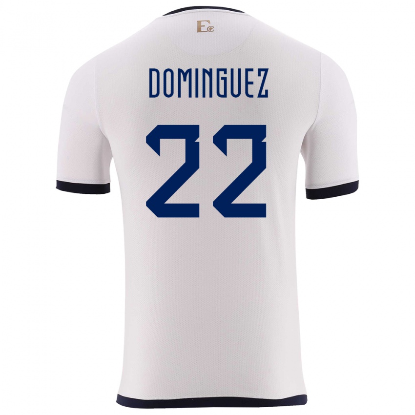 Gyermek Ecuador Alexander Dominguez #22 Fehér Idegenbeli Jersey 24-26 Mez Póló Ing