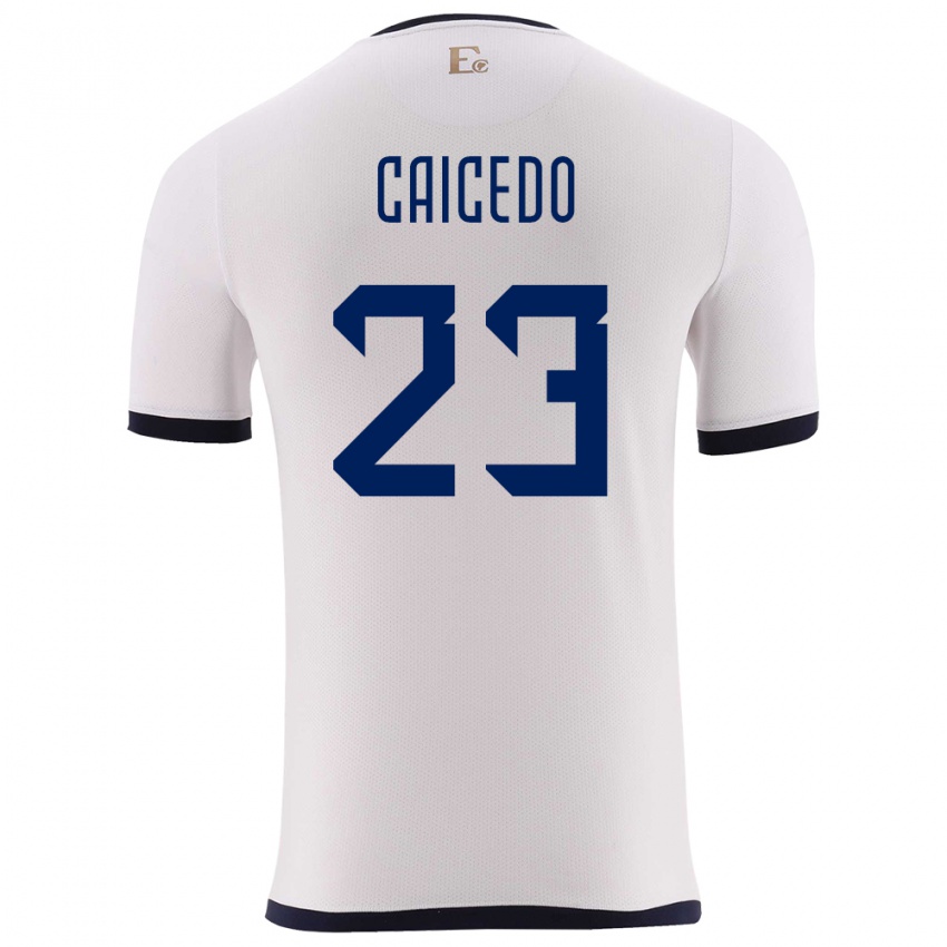 Gyermek Ecuador Moises Caicedo #23 Fehér Idegenbeli Jersey 24-26 Mez Póló Ing