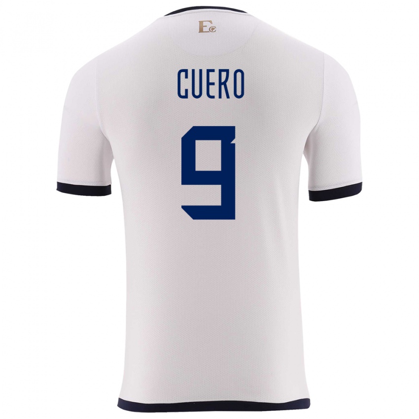 Gyermek Ecuador Justin Cuero #9 Fehér Idegenbeli Jersey 24-26 Mez Póló Ing