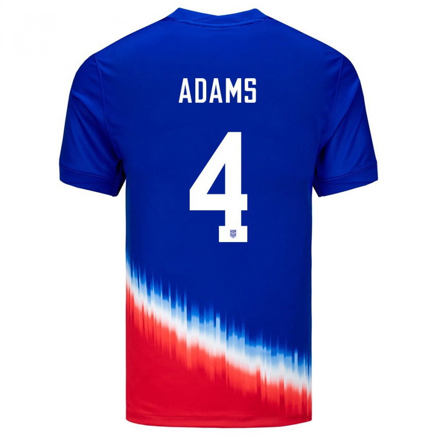 Gyermek Egyesült Államok Tyler Adams #4 Kék Idegenbeli Jersey 24-26 Mez Póló Ing