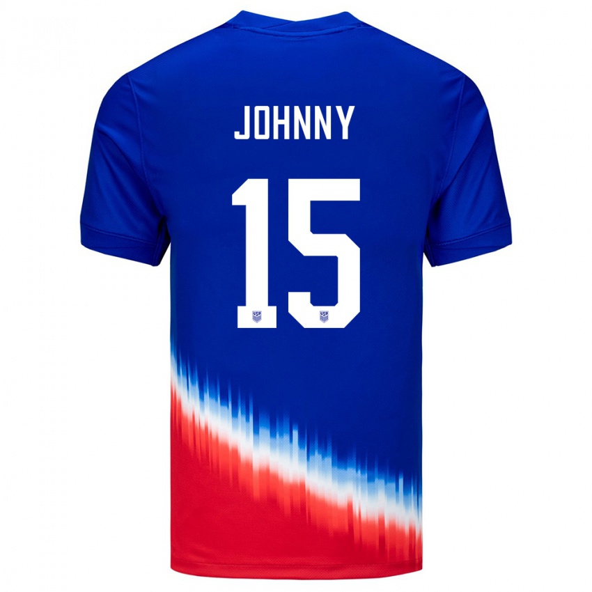 Gyermek Egyesült Államok Johnny #15 Kék Idegenbeli Jersey 24-26 Mez Póló Ing