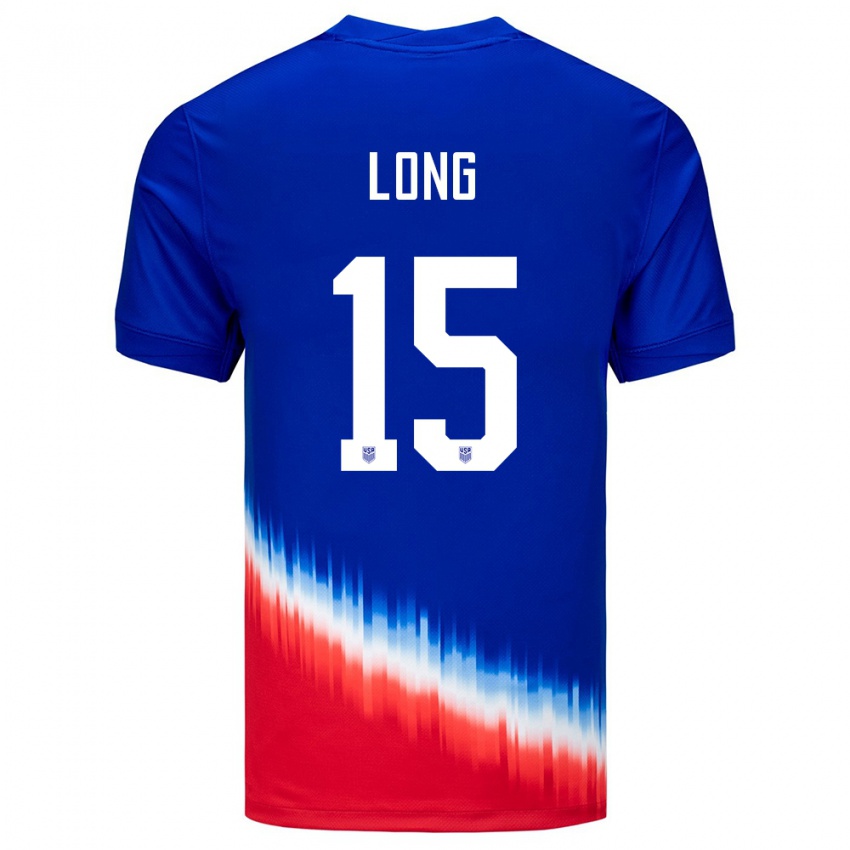 Gyermek Egyesült Államok Aaron Long #15 Kék Idegenbeli Jersey 24-26 Mez Póló Ing