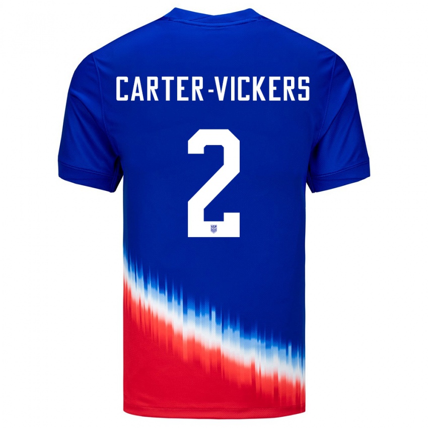 Gyermek Egyesült Államok Cameron Carter-Vickers #2 Kék Idegenbeli Jersey 24-26 Mez Póló Ing